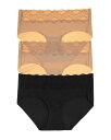 【送料無料】 ビーテンプティッド レディース パンツ アンダーウェア b.bare Hipsters Set of 3 Au Natural/Night