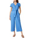 【送料無料】 ホッブスロンドン レディース ジャンプスーツ トップス Jayne Cropped Linen Jumpsuit Azure Blue