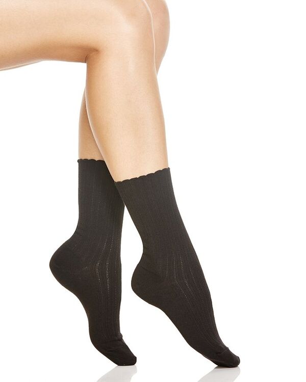 yz q[ fB[X C A_[EFA Scalloped Pointelle Socks Black