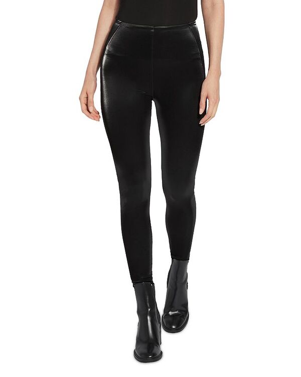 yz W[ fB[X MX {gX Matilda Patent Foil Faux Leather Leggings Black Mirror