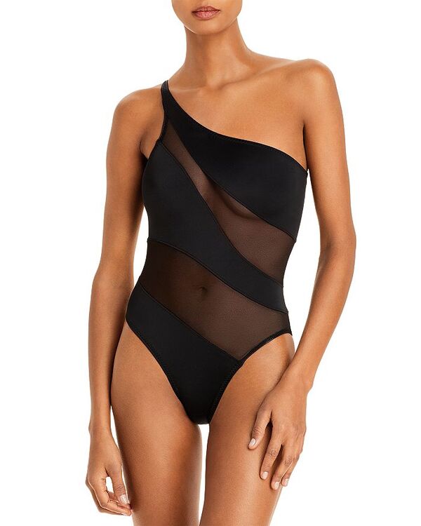 【送料無料】 ノーマカマリ レディース 上下セット 水着 Illusion Mesh One Shoulder One Piece Swimsuit Black/Black Mesh