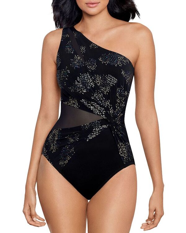 【送料無料】 ミラクルスーツ レディース 上下セット 水着 Iridium Mynx One Shoulder One Piece Swimsuit Black/Multi