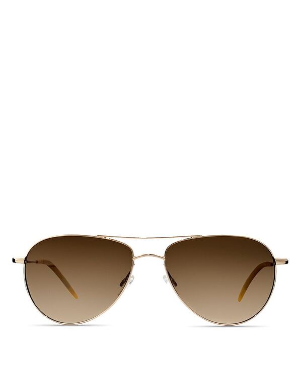 【送料無料】 オリバーピープルズ レディース サングラス・アイウェア アクセサリー Benedict Polarized Aviator Sunglasses 59mm Gold/Chrome Amber
