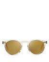 オリバーピープルズ サングラス レディース 【送料無料】 オリバーピープルズ レディース サングラス・アイウェア アクセサリー Gregory Peck Mirrored Sunglasses 47mm Clear/Gold Mirrored Solid