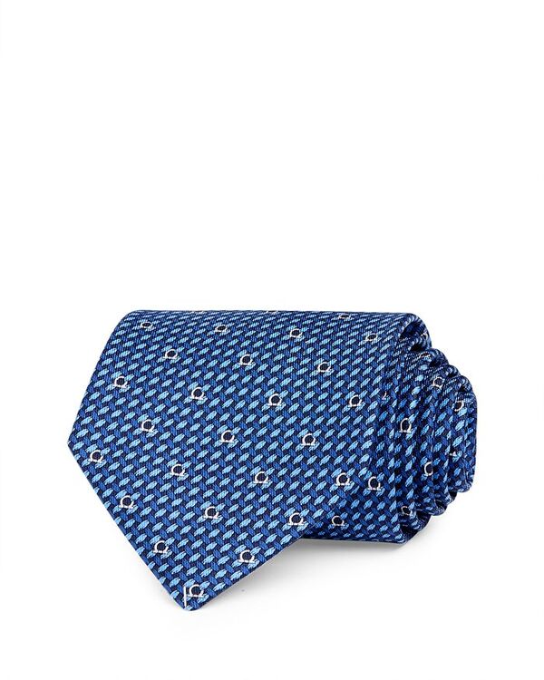 サルヴァトーレフェラガモ 【送料無料】 フェラガモ メンズ ネクタイ アクセサリー Woven Gancini Silk Classic Necktie Navy Blue/Blue