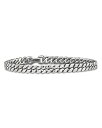 yz fCrbgE[} Y uXbgEoOEANbg ANZT[ Men's Sterling Silver Chain Curb Link Bracelet Silver