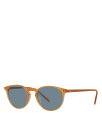 【送料無料】 オリバーピープルズ レディース サングラス・アイウェア アクセサリー Riley Round Sunglasses 49mm Orange/Blu...