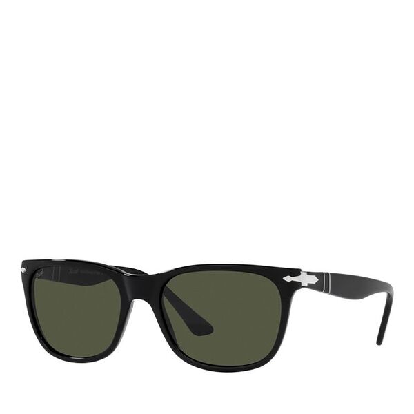 【送料無料】 ペルソル レディース サングラス・アイウェア アクセサリー Rectangle Sunglasses 57mm Black/Green Solid