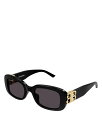 【送料無料】 バレンシアガ レディース サングラス アイウェア アクセサリー Dynasty Rectangular Sunglasses 53mm Black/Gray Solid