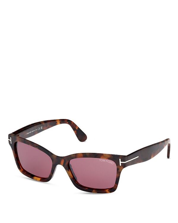 【送料無料】 トム・フォード レディース サングラス・アイウェア アクセサリー Mikel Square Sunglasses 54mm Havana/Pink Mirrored Solid