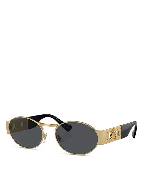 【送料無料】 ヴェルサーチ レディース サングラス・アイウェア アクセサリー VE2264 Oval Sunglasses 56mm Gold/Gray Solid