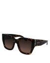 【送料無料】 フェラガモ レディース サングラス・アイウェア アクセサリー Double Gancini Square Sunglasses 55mm Tortoise/Brown Gradient