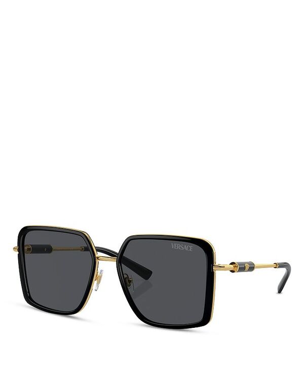 ヴェルサーチ 【送料無料】 ヴェルサーチ レディース サングラス・アイウェア アクセサリー VE2261 Square Sunglasses 56mm Black/Gray Solid