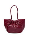 yz vGUV[ fB[X nhobO obO Large Puffy Ruched Leather Bucket Bag Garnet/Silver