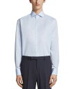 【送料無料】 ゼニア メンズ シャツ トップス Centoventimila Cotton Micro Striped Regular Fit Dress Sh...