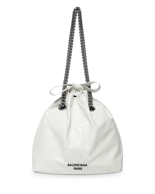 バレンシアガ トートバッグ（レディース） 【送料無料】 バレンシアガ レディース トートバッグ バッグ Crush Small Tote Bag Optic White/Silver