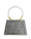 yz ANVX rb^[ fB[X nhobO obO Lucite Quad Metallic Leather Small Handbag Pewter