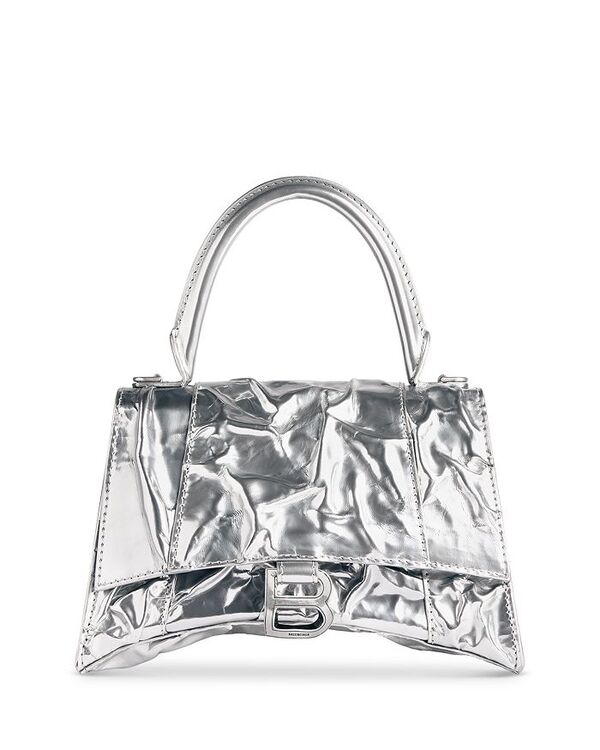 ハンドバッグ 【送料無料】 バレンシアガ レディース ハンドバッグ バッグ Hourglass Small Leather Top Handle Bag Silver/Silver