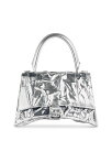 【送料無料】 バレンシアガ レディース ハンドバッグ バッグ Hourglass Small Leather Top Handle Bag Silver/Silver