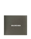 バレンシアガ 革財布 レディース 【送料無料】 バレンシアガ レディース 財布 アクセサリー Cash Leather Square Folded Wallet Khaki/White