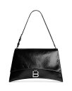 ハンドバッグ 【送料無料】 バレンシアガ レディース ハンドバッグ バッグ Crush Medium Leather Sling Bag Black/Silver