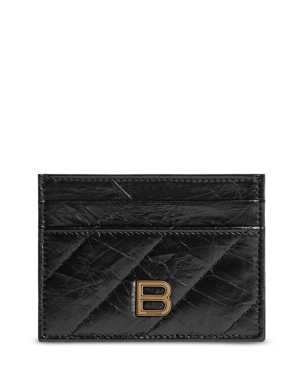 ハンドバッグ 【送料無料】 バレンシアガ レディース ハンドバッグ バッグ Crush Quilted Leather Cardholder Black