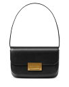 yz t[ _ fB[X V_[obO obO Stefania Baguette Leather Shoulder Bag Black/Gold