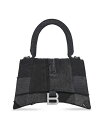 ハンドバッグ 【送料無料】 バレンシアガ レディース ハンドバッグ バッグ Hourglass Mini Handbag Denim Black Faded