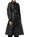 ベルサーチェ ライダースジャケット レディース 【送料無料】 ヴェルサーチ レディース コート アウター Faux Leather Trench Coat Black