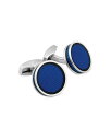 【送料無料】 タテオシアン メンズ カフスボタン アクセサリー Palladium Enamel Round Cufflinks Blue