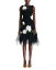 ̵     ǥ ԡ ȥåץ Floral Tulle Hem Dress Black/White