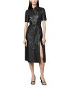 【送料無料】 アルチュザラ レディース ワンピース トップス Kiera Leather Shirtdress Black