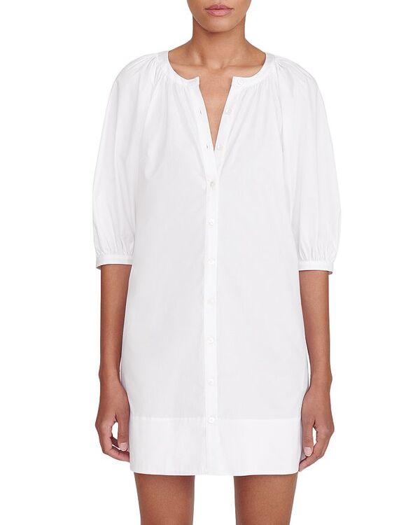 【送料無料】 スタウド レディース ワンピース トップス Vincent Button Front Mini Dress White
