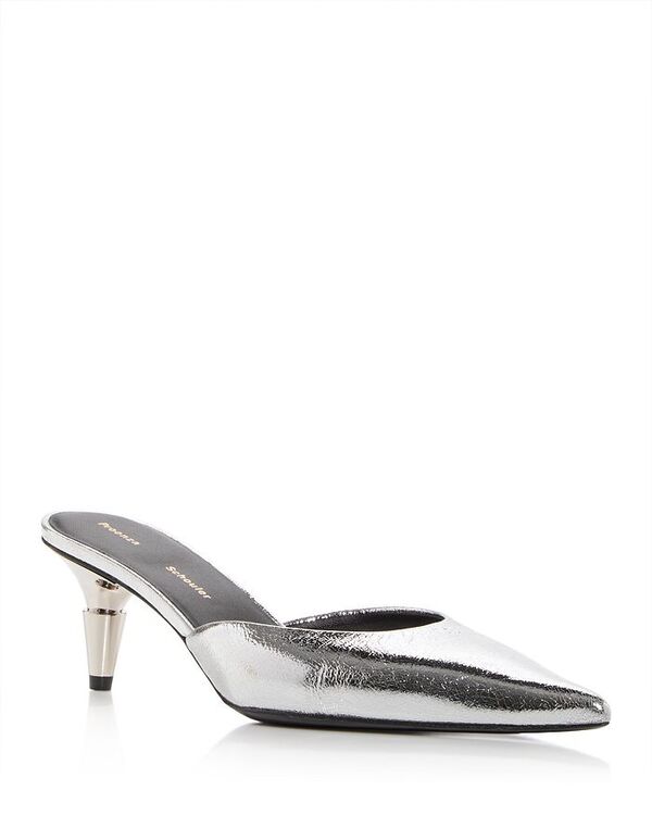 【送料無料】 プロエンザショラー レディース スリッポン・ローファー シューズ Women's Napl Pointed Toe Slip On Mules Silver