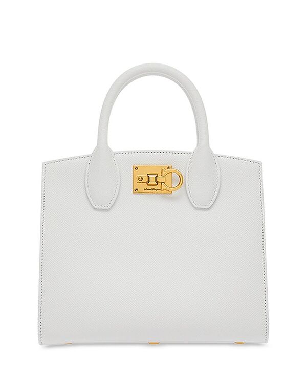 【送料無料】 フェラガモ レディース ハンドバッグ バッグ The Studio Satchel Optic White/Gold