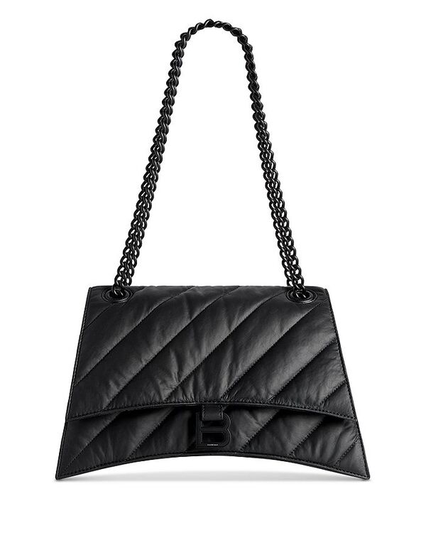 ハンドバッグ 【送料無料】 バレンシアガ レディース ハンドバッグ バッグ Crush Medium Chain Bag Quilted Black