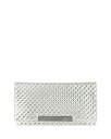 【送料無料】 サンドラロバーツ レディース クラッチバッグ バッグ Woven Metallic Flap Convertible Clutch Silver