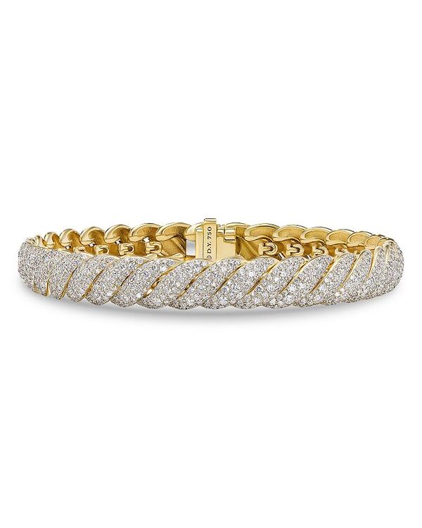 ̵ ǥӥåȡ桼ޥ ǥ ֥쥹åȡХ󥰥롦󥯥å ꡼ 18K Yellow Gold Sculpted Cable Diamond Pave Link Bracelet White/Gold