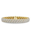 【送料無料】 デイビット・ユーマン レディース ブレスレット・バングル・アンクレット アクセサリー 18K Yellow Gold Sculpted Cable Diamond Pave Link Bracelet White/Gold