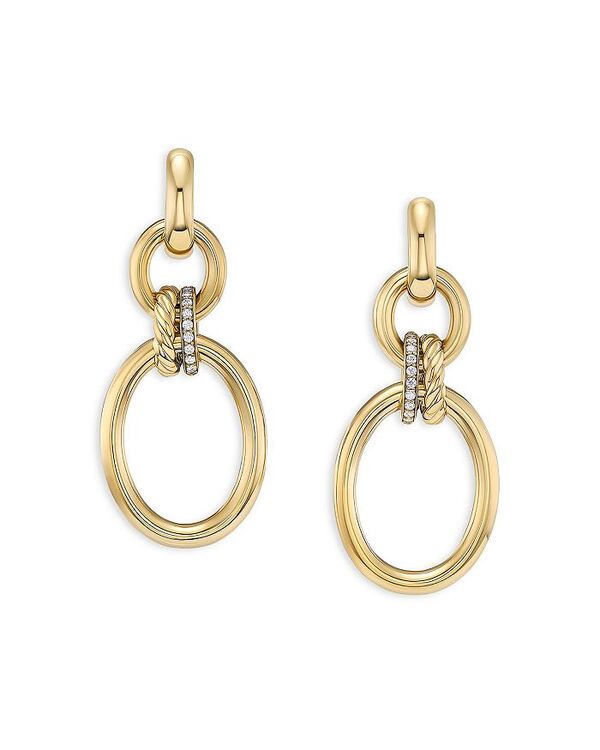 ̵ ǥӥåȡ桼ޥ ǥ ԥ ꡼ 18K Yellow Gold DY Mercer Diamond Pave Interlocking Circle Drop Earrings Gold