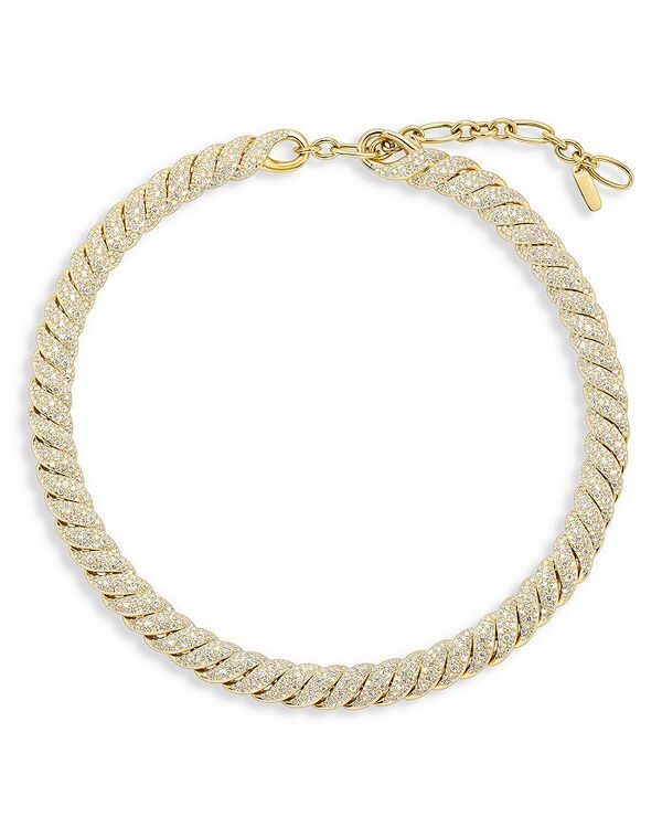 【送料無料】 デイビット・ユーマン レディース ネックレス・チョーカー・ペンダントトップ アクセサリー Sculpted Cable Necklace in 18K Yellow Gold with Diamonds Gold