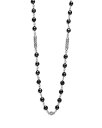 【送料無料】 ラゴス レディース ネックレス・チョーカー・ペンダントトップ アクセサリー Sterling Silver Caviar Icon Ceramic Bead Link Statement Necklace 16-18 Black/Silver