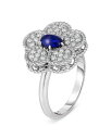 【送料無料】 ロバートコイン レディース リング アクセサリー 18K White Gold Daisy Blue Sapphire & Diamond Flo...