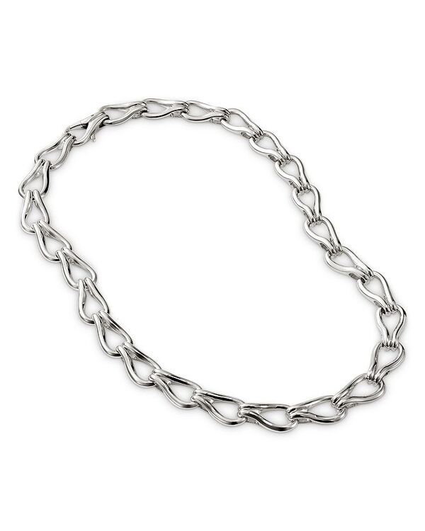 【送料無料】 ジョン・ハーディー レディース ネックレス・チョーカー・ペンダントトップ アクセサリー Sterling Silver Open Link Collar Necklace 18 Silver