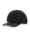 【送料無料】 ジョセリン レディース 帽子 ベースボールキャップ アクセサリー Faux Sherpa & Faux Leather Baseball Cap Black