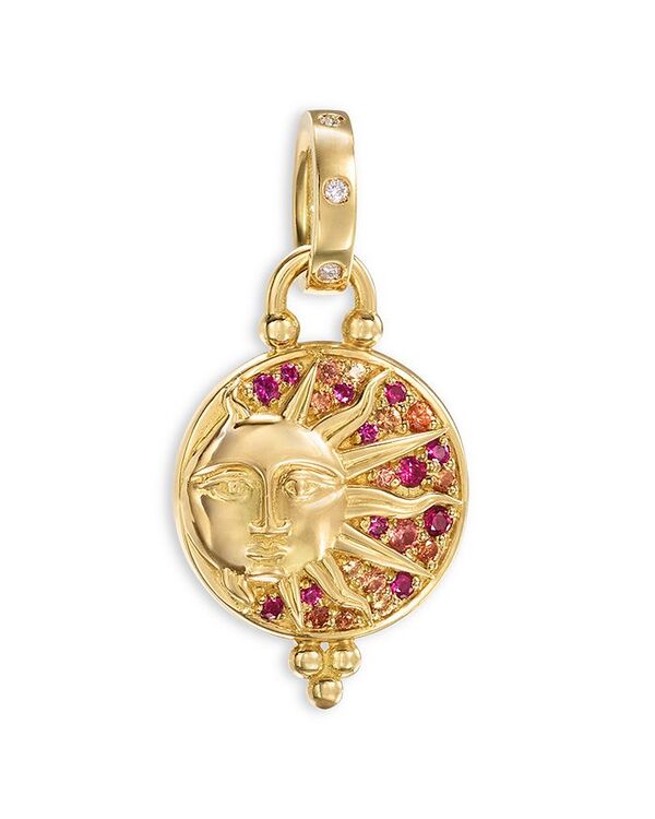 【送料無料】 テンプル セント クレア レディース ネックレス・チョーカー・ペンダントトップ アクセサリー 18K Yellow Gold Ruby Orange Sapphire & Diamond Eclipse Pendant Pink/Gold