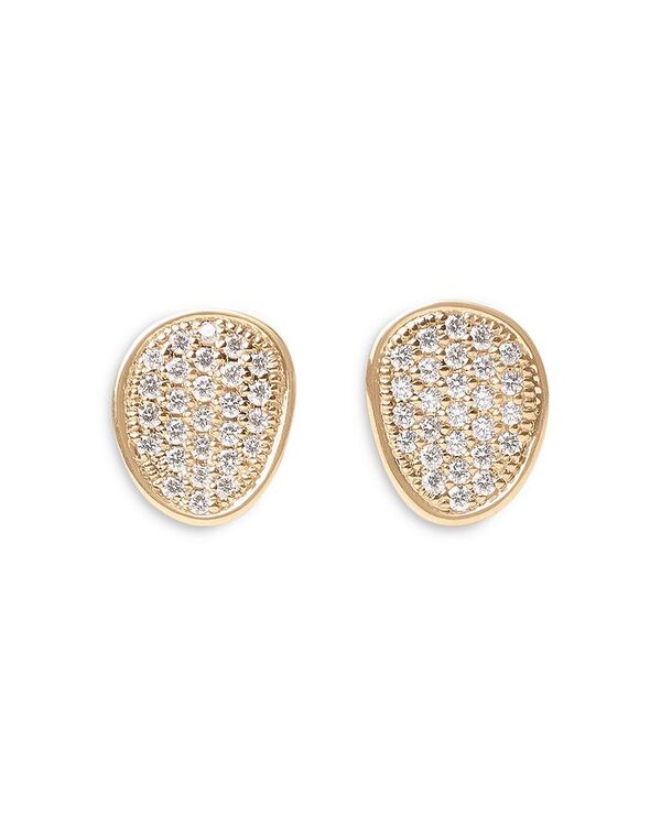 ̵ ޥ륳 ӥ ǥ ԥ ꡼ 18K Yellow Gold Lunaria Alta Diamond Pave Stud Earrings Gold