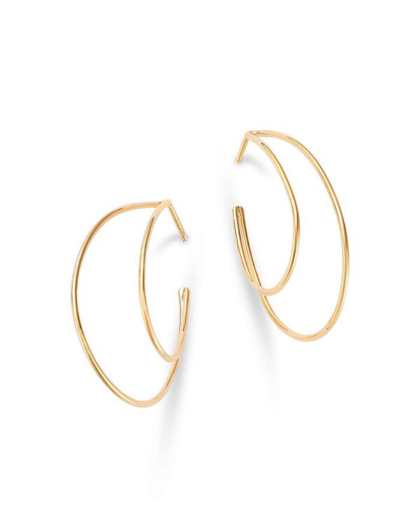 yz [ & hE fB[X sAXECO ANZT[ 14K Yellow Gold Double Wire Hoop Earrings Gold