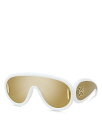 ロエベ 【送料無料】 ロエベ レディース サングラス・アイウェア アクセサリー Paula's Ibiza Mask Sunglasses 134mm White/Gold Mirrored Solid