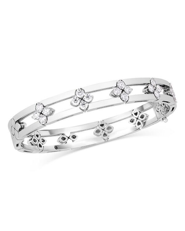 【送料無料】 ロバートコイン レディース ブレスレット・バングル・アンクレット アクセサリー 18K White Gold Diamond Love In Verona Bangle Bracelet White